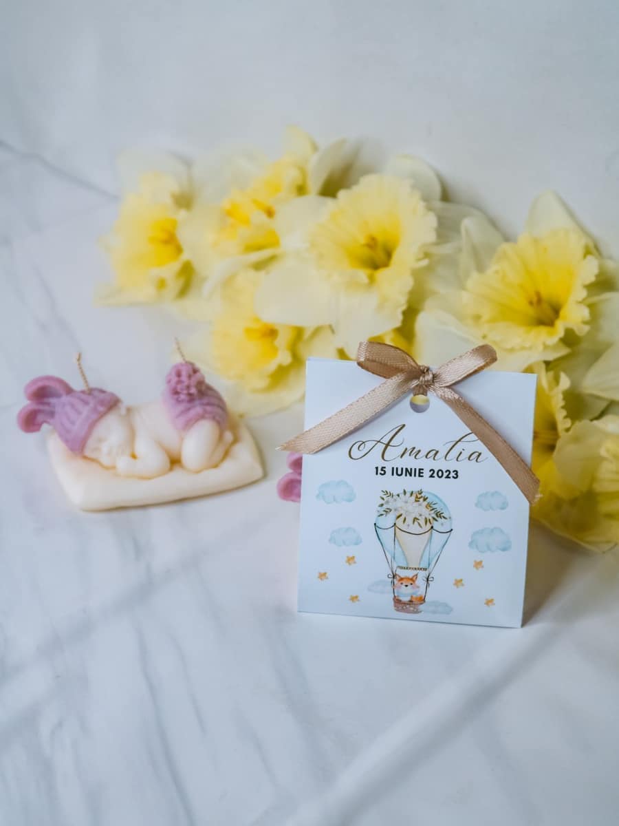 Marturii Botez lumanare BABY - cartonat & fundita - imagine 29